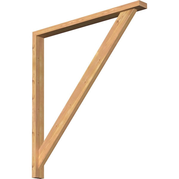 Ekena Millwork Traditional Block Smooth Bracket w/ Offset Brace, Western Red Cedar, 3 1/2"W x 40"D x 44"H BKT0402X40X44TRA05SWR - main